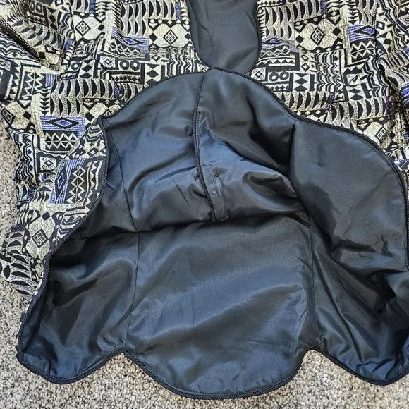 Patra Vintage 80's Gold Metallic Long Sleeve Tapestry Jacket Geometric Sz 16 - Picture 14 of 14